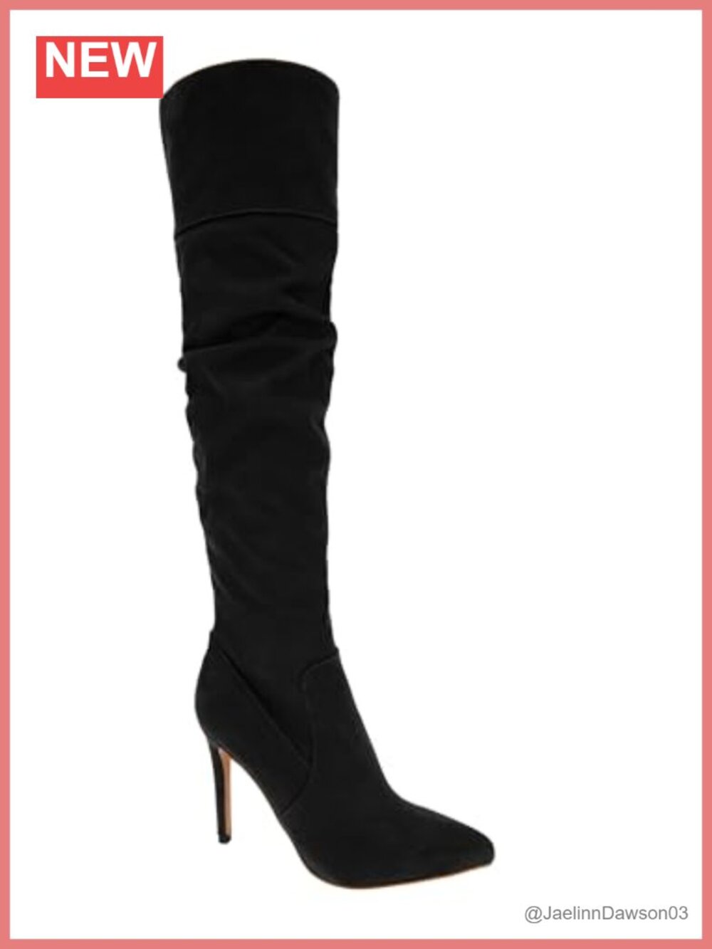 Women's Knee High Pointed Toe Stiletto Boots Faux Suede Zip Bootie